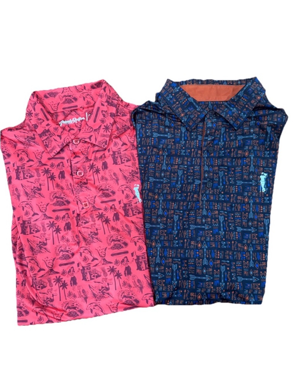 Grunk Dolfer Golf Polo Lot of 2 Men’s 2XL Performance Shirts 26” P2P 32” Length
